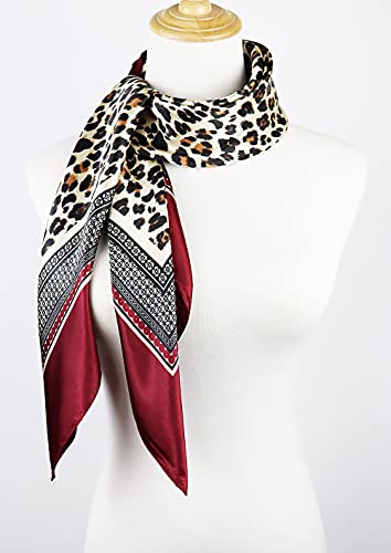 Image of Women's 35 inch Satin Square Silk Like Hair Scarves and Wraps Headscarf for Sleeping | Silk Feel Neckerchief, Hair Scarf, Fashion Bandana, Headscarf, Headband, Hair Wrap Sleeping, Daily Fashion Styling