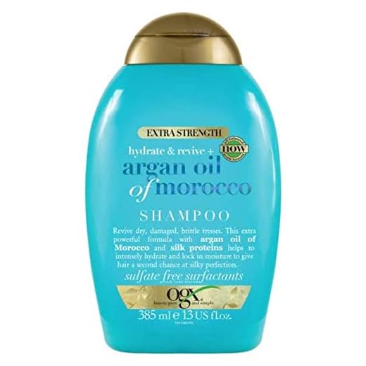 OGX Champú Hidratante sin Sulfatos ni Parabenos para Pelo Dañado, Aceite de Argan de Marruecos, Extra Strength, 385 ml