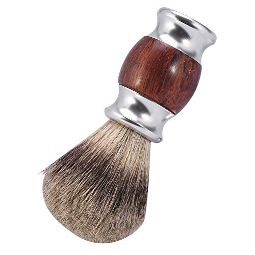 Men\'s Wood Shaving Set, Wet Grooming Shaving Set with Rosewood 5 Layer Razor, Wood Brush and Stainless Steel Stand, Perfect Gift for Boyfrien and Father