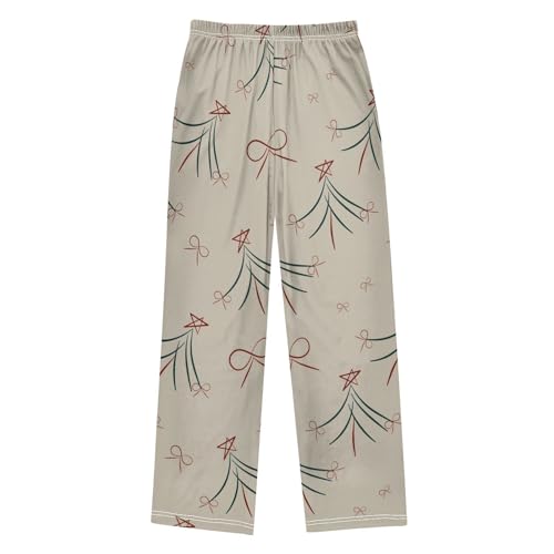 Line Bow Boys Pants Boys Athletic Pants Long Pant for Boywith Pockets Wide-Leg Size 6-14Y2