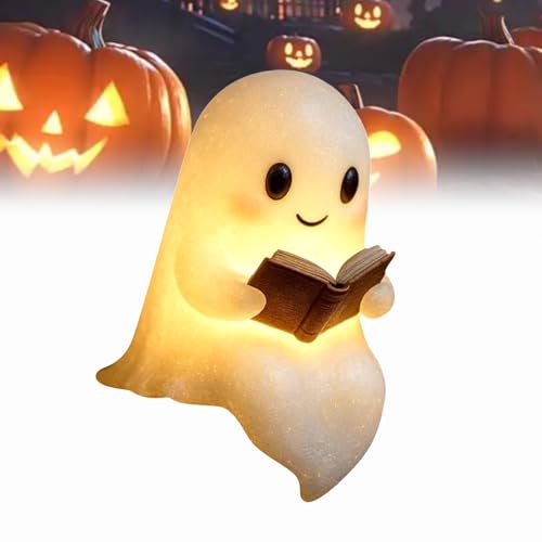 Niedliche Geister-Leselampe, Ghost Reading Book Lamp, Halloween Geister Lampe, 3D-LED-Geister Statue Nachtlicht, Halloween Deko für Schlafzimmer und Bücherregal (15cm-1Stück) Niedliche Geister-Leselampe, Ghost Reading Book Lamp, Halloween Geister Lampe, 3D-LED-Geister Statue Nachtlicht, Halloween Deko für Schlafzimmer und Bücherregal (15cm-1Stück)