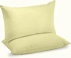 URBANHUT 100% Cotton Pillowcases, 800 Thread Count Queen Size, Ultra Soft Pillow Cases, 20X30 Inches Set of 2, Long Lasting, Hotel Quality Premium Cooling Pillow Cases, Sand
