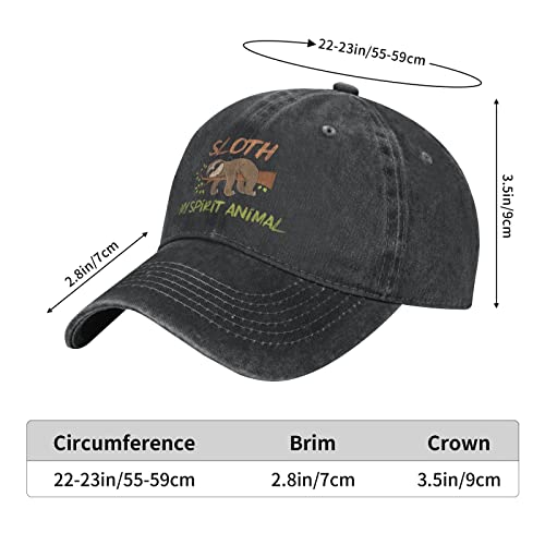 Gorra beisbolera negra con diseño de perezoso para mujer miniatura 5