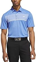 adidas Men's Stretch Short Sleeve Chest Print Golf Polo Shirt (US, Alpha, Large, Regular, Regular, Blue Fusion)