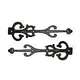 Akatva 277mm Hinge Set - 2-Piece Gate Hinges for Wooden and Metal Fences, Doors, Cabinets - Antique...