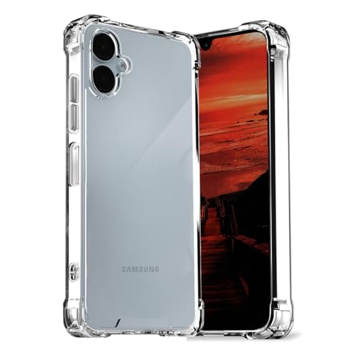 Image of Fashionury Clear Back Cover Case for Samsung Galaxy M17e 5G / M07 / A07 / F07 / F70e / A07 5G | Anti-Yellow Acrylic Hard Back + Soft TPU Bumper | 360 Protection | Slim Transparent Bumper Case (Clear)