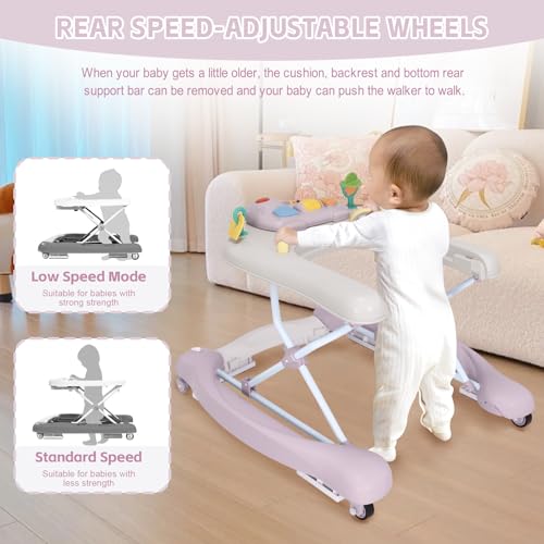 image for Howeemo 5 in 1 Foldable Baby Walker,Activity Baby Walker-Baby Bouncer,