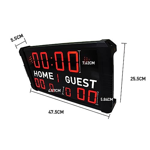Cronómetro digital portátil para puntuación de baloncesto, con control remoto y 5 niveles de ajuste de brillo, para bádminton, tenis de mesa, voleibol, fútbol y tenis miniatura 5