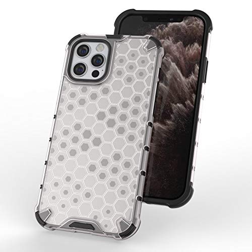 Image of Glasgow Back Case Cover Compatible with Apple iPhone 12 (Honeycomb Pattern) - Transparent