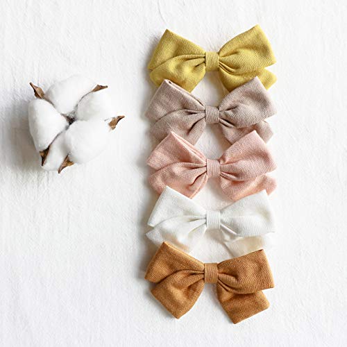 Baby Girl Hair Clips Bows Barrettes 10 Pack Fully Lined Alligator Clip 3.4 Inch Hair Accessories For Little Girls Toddler Kids Children #TOP5