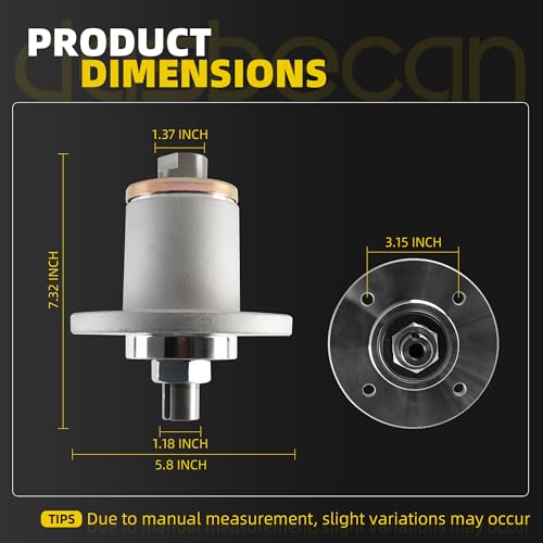 Dasbecan 437-0005-00 Lawn Mower Deck Spindle Compatible with Spartan RT RZ SRT Pro HD XDe 2016-2022 54" 61" 72" Decks Heavy Duty Spindle Assembly Replace# 437000500 by Dasbecan - Image 4