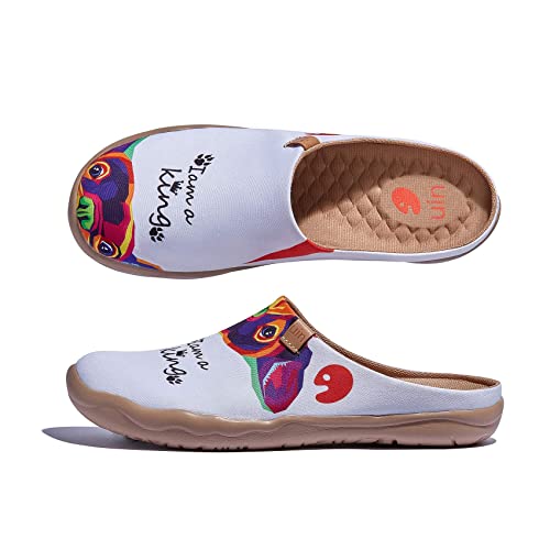 Image of UIN Slipper Woman Travel Art Painted Shoes Wide Toe Casual Home Slip On Mules Malaga