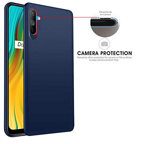 Image of TheGiftKart Imported Premium Rubberised Matte Soft Back Cover Case for Realme C3 (Blue)