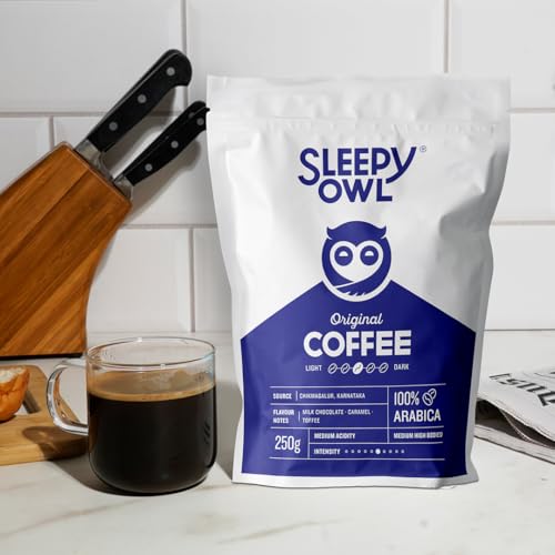 Image of Sleepy Owl Original Medium Roast Whole Coffee Beans | 250g | 100% Arabica | Freshly Roasted