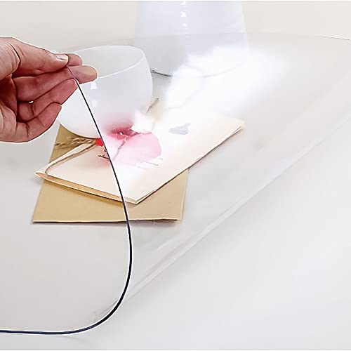 Nappe en plastique transparent solide PVC pour protection et soin de table de bureau - 2