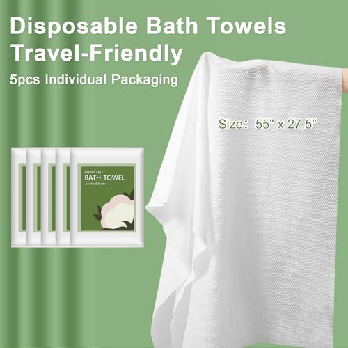 Serviette jetable ultra douce séchage rapide lot de 5 drap de bain