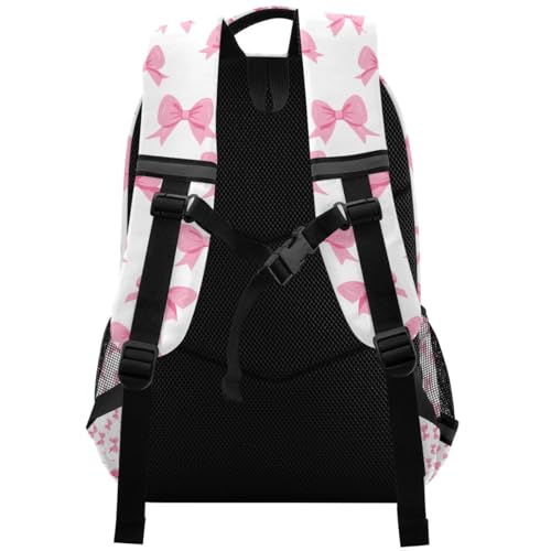 Pink Bow White Background Pattern Backpacks for Kids School Bag Student Backpack Bookbag For Boys Girls Casual Bag2