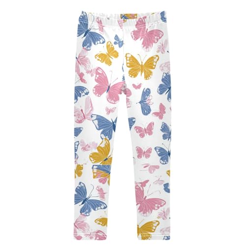 Colorful Cute Butterfly Girls Leggings Kids Yoga Pants Dance Active Tights 4T