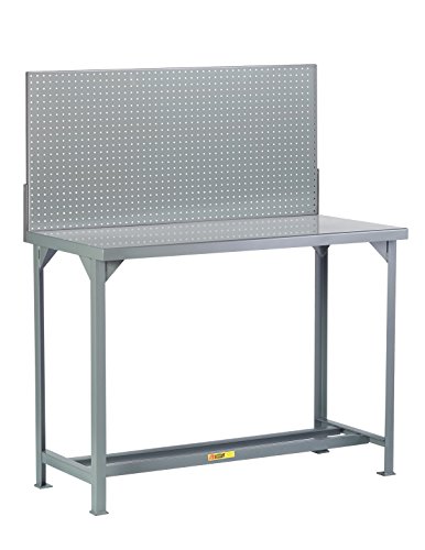 Little Giant WST1-2448-36-PB Fixed Height Welded Steel Workbenches, Pegboard Panel, 24