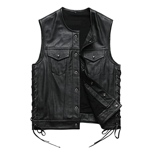 Gilet de moto pour homme en cuir fin pour rouler confortablement au printemps - 2