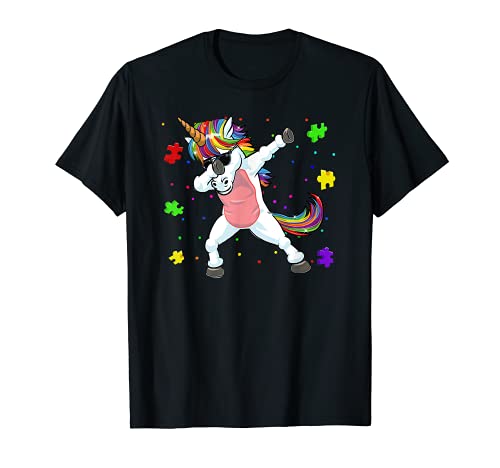 Piezas de rompecabezas de conciencia de autismo de unicornio Camiseta