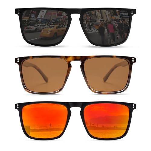 Image of VANLINKER Polarized Square Sunglasses for Men Women Dark Shades with UV Protection for Driving VL9748