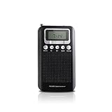 AM FM Portable Pocket Transistor Radio, Battery Operated Digital Alarm Clock Radio with 3.5mm Headphone Jack, Stereo Mode, Memory Mode and Sleep Timer