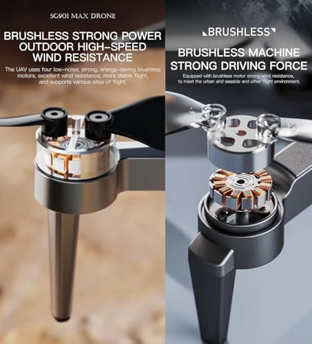 Image of Amitasha Drone 4K 1080p Dual HD Gesture Camera Obstacle Avoidance Remote Control Flying RC Drone Brushless Motor 2 x 3000mAh Rechargeable Battery