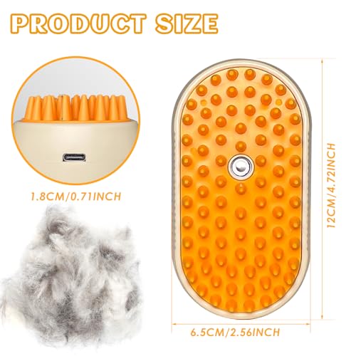 Image of Spritz Defur Comb for Cats, New 3-in-1 Cat Steam Brush for Massaging and Cleaning Shedding Pets, Comb for Long and Short Hair Cats and Dogs Grooming Tool (Coffee)