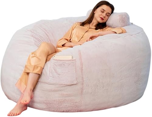 DAUTAI Puf gigante y cómodo de 7 pies, puf esponjoso, cómodo sofá de descanso, superficie esponjosa y forma tridimensional, puf de habitación (sin