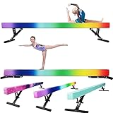 BUFONA 8FT Adjustable Balance Beam Ages 3-15 - Gymnastics Beam for Kids - high and Lower Floor Beam -Stable Gymnastic Equipment for Home or Gym Weight Capacity 500 LBS