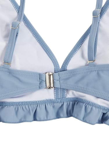 Image of Verdusa Girl's 3 Piece Ruffle Trim Bathing Suit Bikini Swimsuits with Cover Up Skirt