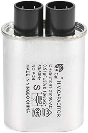 BlueCatELE Microwave Capacitor Replacement 2100V 0.91 uF MFD Compatible For Amana Electrolux Ge Kenmore and Whirlpool