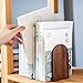 Bloepum Wooden Bookends Heavy Duty Bookshelf Anti-Slip Bookends(4pcs)
