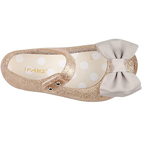 Mvlsoct Girls Princess Mary Jane Cloth Bow Jelly Shoes Flats3