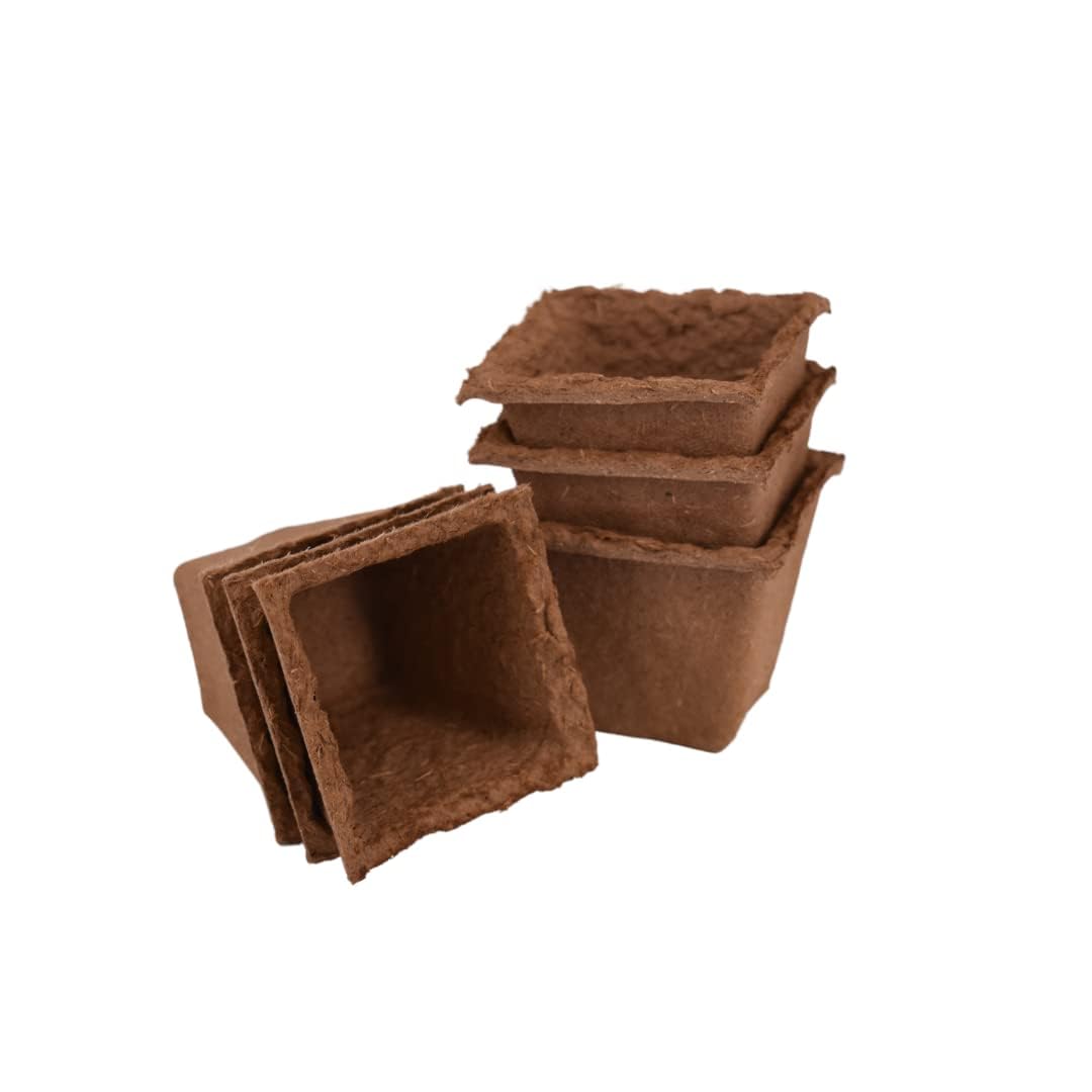 Nutley's 6cm Square Biodegradable & Organic Wood Fibre Plant Pots (20)
