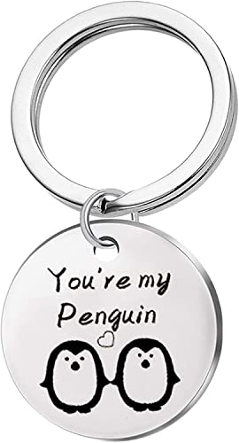 Moda de acero inoxidable, eres mi pingüino llavero regalo de pareja Cover