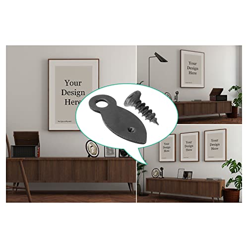Image of MroMax Frame Turn Button, 0.83 inch Plastic Flat with Screws for Hanging Pictures, Photos, Drawings and Posters, Black 30pcs
