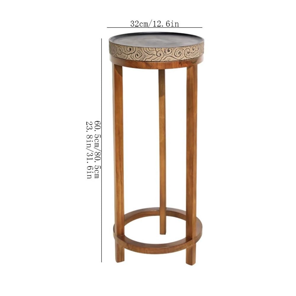 Supporto per vaso in legno per fiori da interno, rotondo, per piante in vaso, stile cinese, decorazione per la casa di piccole dimensioni, perfetto per composizioni floreali