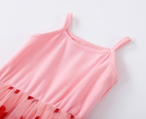Image of GSVIBK Baby Girls Tutu Dress Sleeveless Toddler Cotton Tulle Skirt Princess Party Prom Dresses