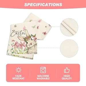 Artoid mode daisy bunny rabbit easter table runner seasonal spring kitchen dining table decoration for home party decor 13×72 inch  urban country home decor