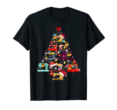 Sewing Machines Christmas Tree Quilt Sewing Lovers Xmas Gift T-Shirt