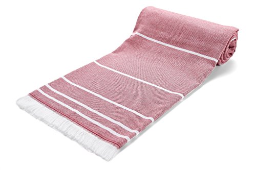 Arus Bath, Beach, Pool And Gym Peshtemal Fouta Towel With Terry Cotton Loops On One Side, Burgundy, 28X55 #TOP1