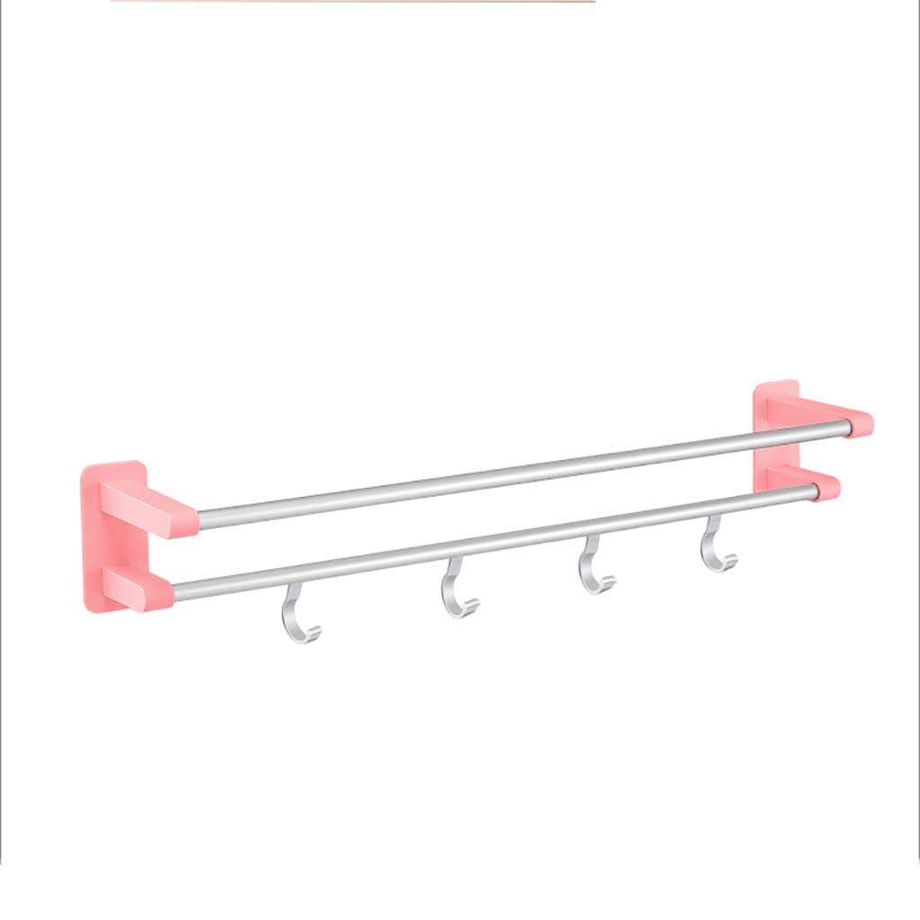 ASDFGHJL Towel Racks for Bathroom Space Saving Simplicity Multifunctional Durable Shower Towel Holder Alumitowel Rail Two Rows Kitchen Red Rustproof Easy to Clean Organizer Shelf