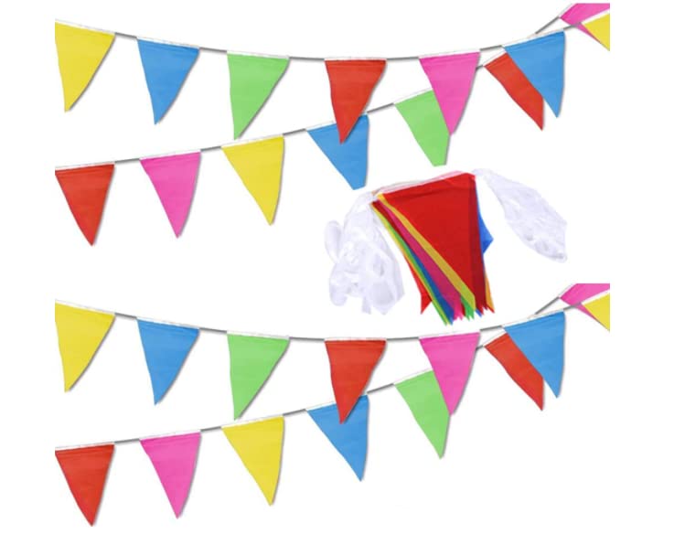 Wimpelkette Stoff Banner Bunte Wimpel Mehrfarbige Wimpelkette Wimpel Mehrfarbig Premium Wimpelkette Wimpel Girlande Für Festival Parteien,Hinterhof Picnics und Hochzeiten