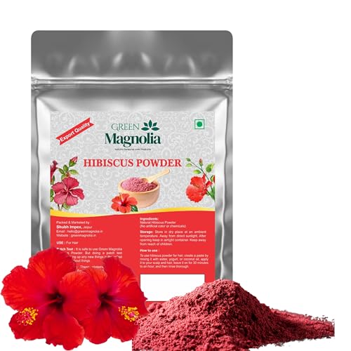Image of Pure & Natural Flower Hibiscus Powder for Hair No Preservatives No Artificial Color Herbal Hair Mask for Strength Smoothness & Shine (50gm)
