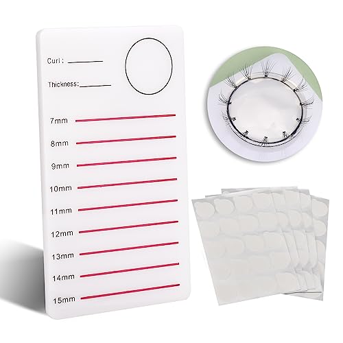 Eyelash Extension Kit, ATOMUS 5.3 x3.1inch Eyelash Extension Glue Pallet Holder with 2pcs Silicone Pads 100pcs Eyelash Glue Stickers Acrylic False Lash Tray Strip Holder Lash Tile Hand Plate