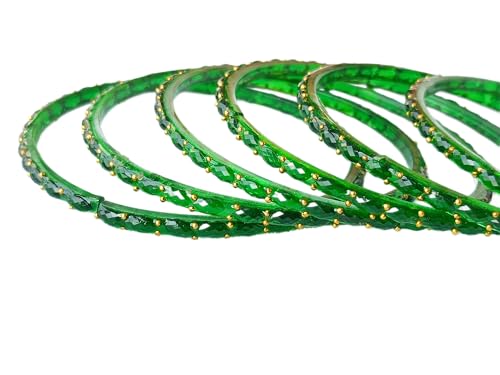Image of JPS Plain and Glossy Finished Raindrop Glass Bangles Set for Women & Girls | Traditional Ethnic Chudi for Wedding, Party & Regular- Set of 12 Pcs of One Colour | Wedding Special