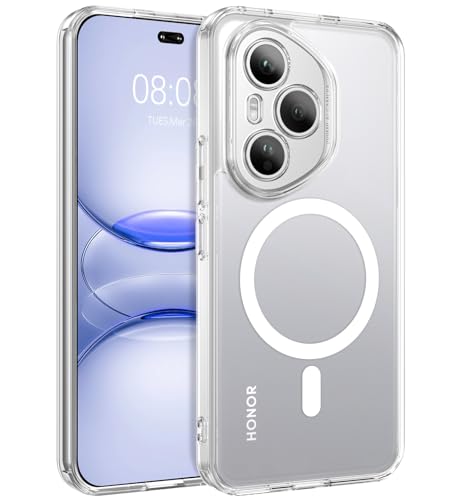 BENTOBEN Magnetic Case for Honor 400 Pro 5G [Compatible with MagSafe] Military Grade Drop Protection Slim Ultra Thin Transparent Clear Anti-yellow Shockproof Cover for Honor 400 Pro 5G Clear