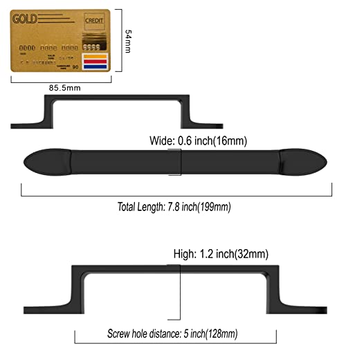 Amerdeco 6 Pack Matte Black Cabinet Pulls 5 Inch(128Mm) Hole Centers Kitchen Cabinet Handles Hardware Kitchen Handles For Cabinets Cupboard Handles Drawer Pulls Zh0029 #TOP4